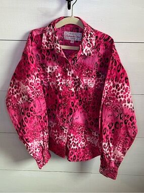 Panhandle Slim Hot Pink Leopard Print Western Shirt